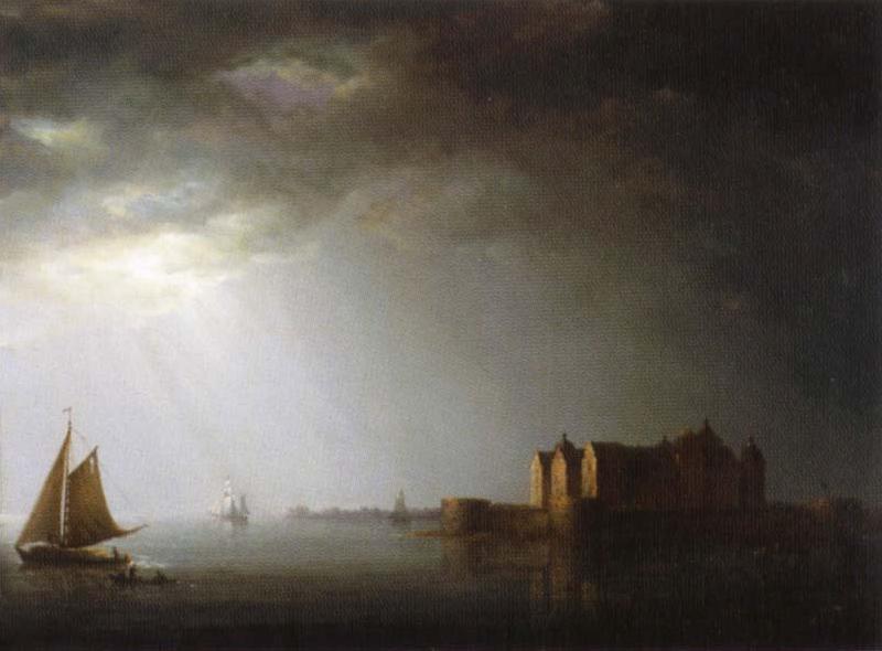 Carl Johan Fahlcrantz Kalmar Palace in mansken oil painting picture